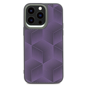 Ovitek Kajsa Splendid Series 3D Cube z geometrijskim vzorcem za iPhone 15 Plus - vijoličen