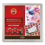 Koh-i-Noor MONDELUZ komplet akvarelnih umetniških barv 24 kosov v pločevinasti škatli