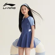 Li-Ning Jednodelni kupaci kostim za devojcice, Sivo-plavi