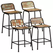 Vidaxl vidaXL Barski stoli 4 kosi 46x35,5x70 cm masivni reciklirani les