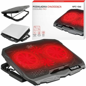 LED rdeča hladilna podloga za prenosnik 4x ventilator 2x USB