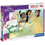 CLEMENTONI Dvostranska sestavljanka Disneyjeve princese 104 kosov