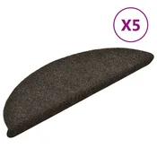 Vidaxl Preproge za stopnice samolepilne 5 kosov 56x17x3 cm antracitne polkrožne
