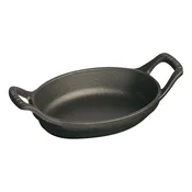 Ovalen litoželezen mini pekač za meso črn 15 cm Staub