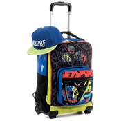 Kofer-ruksak Mitama Dr. Trolley - Lime Skull, s kapom na poklon