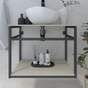 Kupaonski element viseci Concepto+ Smooth Steel New 62, bež, s 2 ploce