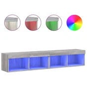 Vidaxl TV omarica z LED lučkami 2 kosa siva sonoma 80x30x30 cm