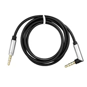 OEM AUX kabel z 3,5-mm priključkom (moški) na 3,5-mm priključek (moški) pod kotom 90 stopinj, 1 m, črn