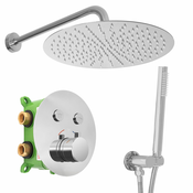 Set za prikrito prhanje LUNGO MILER CHROM s termostatom + škatla