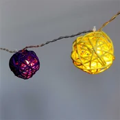 Iris sferične pletene lampice od ratana, 4 m, višebojne, s 20 LED dioda, na 3xAA baterije, lagana dekoracija 101-02