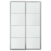 LUNDBRÄSMA Par drsnih vrat, aluminij/steklo s kockastim vzorcem, 150x236 cm