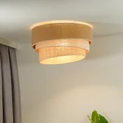 Duolla Stropna svetilka Trio Jute, naravno rjava/bela/rafija, premer 45 cm - Dnevna soba/jedilnica - naravno rjava, bela - Tkanine/tekstil