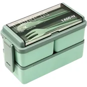 Dvojakni lunchbox, posuda za hranu - Zelena/1400ml KP38300