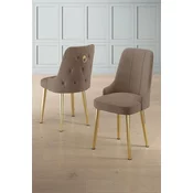 Hanah Home Set stolica Newa, 46x94x46 cm, 4 komada, Zlatno-smede boje