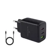 Bluestork glavni punjac - PW-65-CCA-B (2xUSB-C, USB-A, 65W, kabel od 2m, crna)