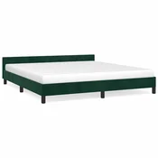 Vidaxl Posteljni okvir brez vzmetnice temno zelen 180x200 cm žamet