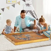 Northix Lesena miza Puzzle s 4 predali, 80 x 65 cm