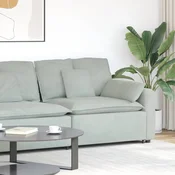 Modularni kauc s naslonom za ruke i jastucima svijetlo sivi 100 cm