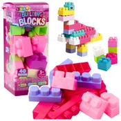 LEAN TOYS Gradbeni klocki v škatli, pisani, 40 kosov