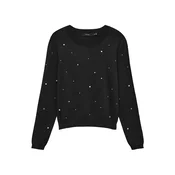 VERO MODA Pulover VMNEWGLORY črna / biserno bela