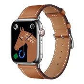 FORCELL Pas za Apple Watch Forcell F-Design FA20 z luknjami iz ekološkega usnja, 42/44/45/49 mm, rjav