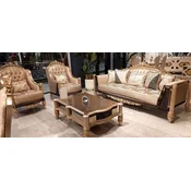 Casa Padrino luxury baroque living room set gold/black/gray/gold - 2 Baroque Sofas & 2 Baroque Armchairs & 1 Baroque Coffee Table - Luxury furniture in baroque style - Noble & Magnificent