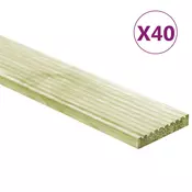 vidaXL Talne plošče 40 kosov 5,8 m2 1m impregnirana trdna borovina