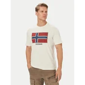 Napapijri Majica S-Flag Tiki Ss NP0A8A6IN1A1 Bela Regular Fit