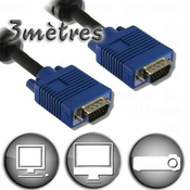 Lineaire Kabel VGA Lineaire HD15 3 m črn
