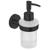 Dozirnik za milo SAMBA 150 ml, matirano steklo, črna mat - Črna - 68x160x105 mm - Aqualine - SAMBA - 24 - Steklo; zlitina - Dozator za milo - Krožni - 68 - 160 - 105 - 14
