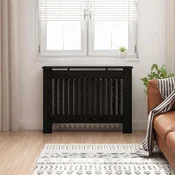 vidaXL Pokrov radiatorja Črna Orehovina 112 x 19 x 81,5 cm