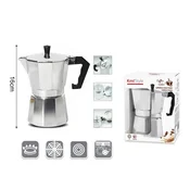 KMT Moka pot, 3 šoljice, Srebrne bolje
