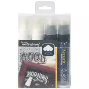 Securit Securit kredasti flomastri WATERPROOF LARGE, zaboj 4, sort, (21656129)