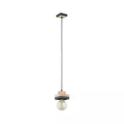 Luster na kabelu LARSO 1xE27/15W/230V crna/bež