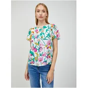 Green-white floral blouse with tie on the back ORSAY - Women