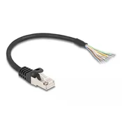 Delock RJ50 kabel muški - otvoreni vodovi S/FTP 0,25 m crni
