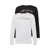 TOM TAILOR Majica, črna, bela