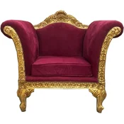 Casa Padrino baroque lounge armchair bordeaux red/gold - Handmade antique style armchair - Living room furniture - Baroque furniture - Noble & Magnificent
