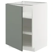 METOD Podni element s policama, bela/Nickebo mat sivozelena, 60x60 cm