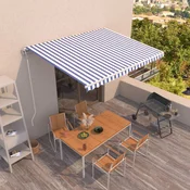 Avtomatsko zložljiva tenda 400x350 cm modra in bela