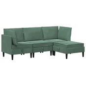 Set namještaja za dnevni boravak 4 pcs Morska zelena Baršun