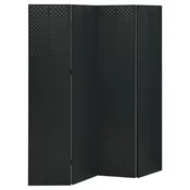 Sobna pregrada s 4 panela crna 160 x 180 cm celicna