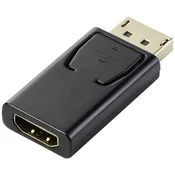 Renkforce Renkforce RF-5506962 DisplayPort / HDMI adapter [1x moški konektor DisplayPort - 1x ženski konektor HDMI] črna pozlačeni konektorji, (20537783)