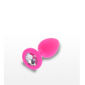 Diamond Booty Jewel Pink Small – silikonski analni plug, 7 cm