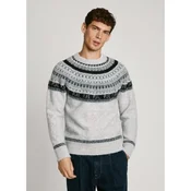 Pepe Jeans za moške. PM702504 Pulover Lennox sive barve (L), Priložnostno, Siva, Poliester