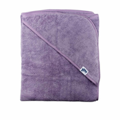 XKKO Organic BIO bombažna frotirna brisača s kapuco, 90x90 - Lavender Aura
