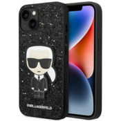 KARL LAGERFELD ovitek za iPhone 14 Plus 6.7 hardcase black Glitter Flakes Ikonik (KLHCP14MGFKPK)