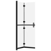 Vidaxl Zložljiva pregrada za tuš mlečno ESG steklo 70x190 cm