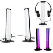 RGB LED igralna namizna svetilka s stebri in daljinskim upravljalnikom, komplet 2 kosov