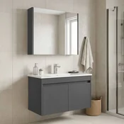 HANAH HOME Kupatilski ormarić sa umivaonikom i ogledalom (2 komada) Arno 85 787
